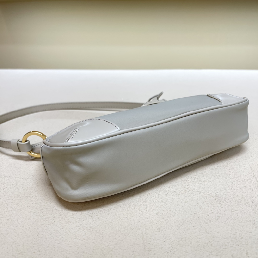 Pra*a re-edition 2002 re-nylon and brushed leather shoulder bag