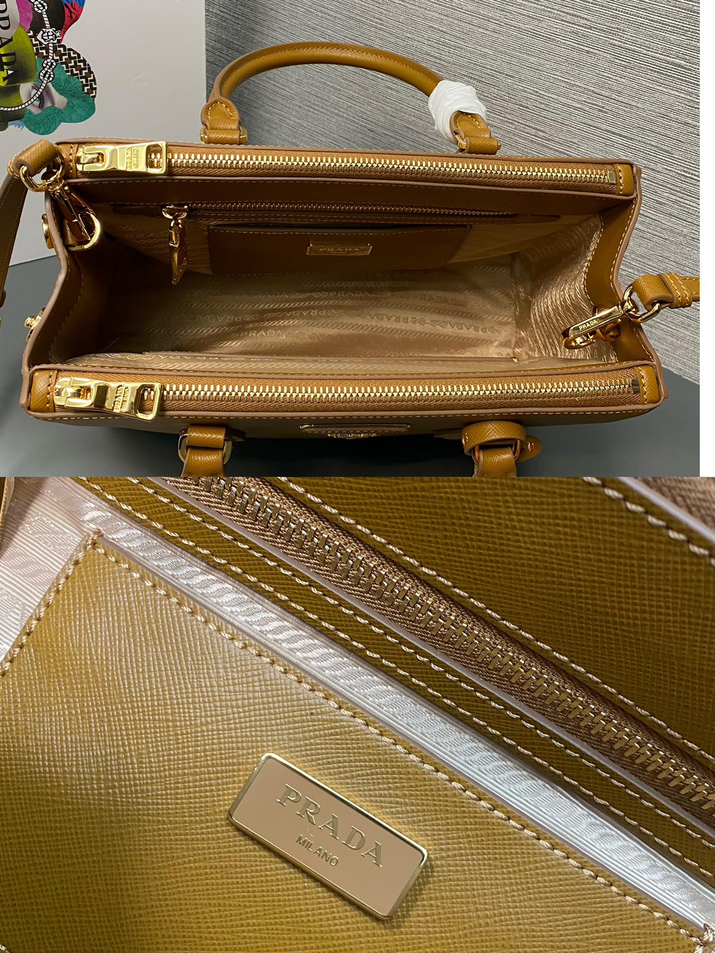 medium Pra*a galleria saffiano leather bag
