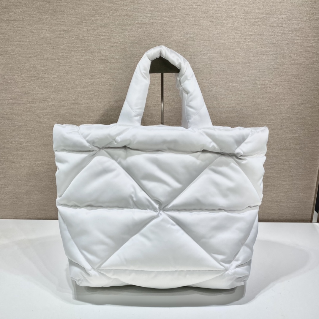 Pra*a black padded nappa tote bag
