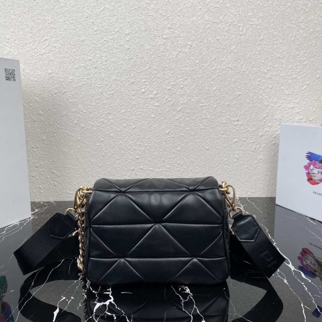 Pra*a system nappa patchwork shoulder bag