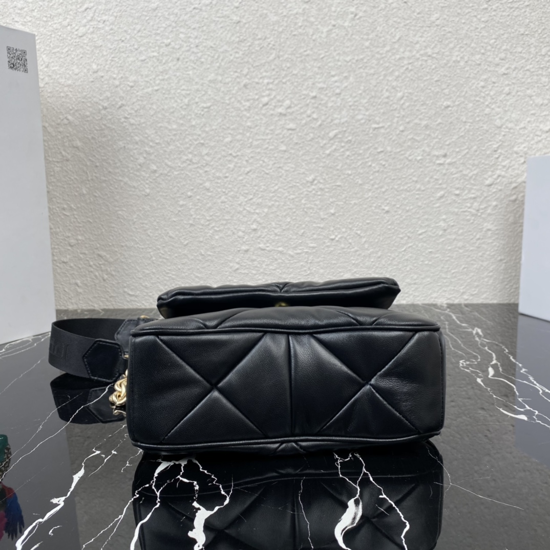 Pra*a system nappa patchwork shoulder bag