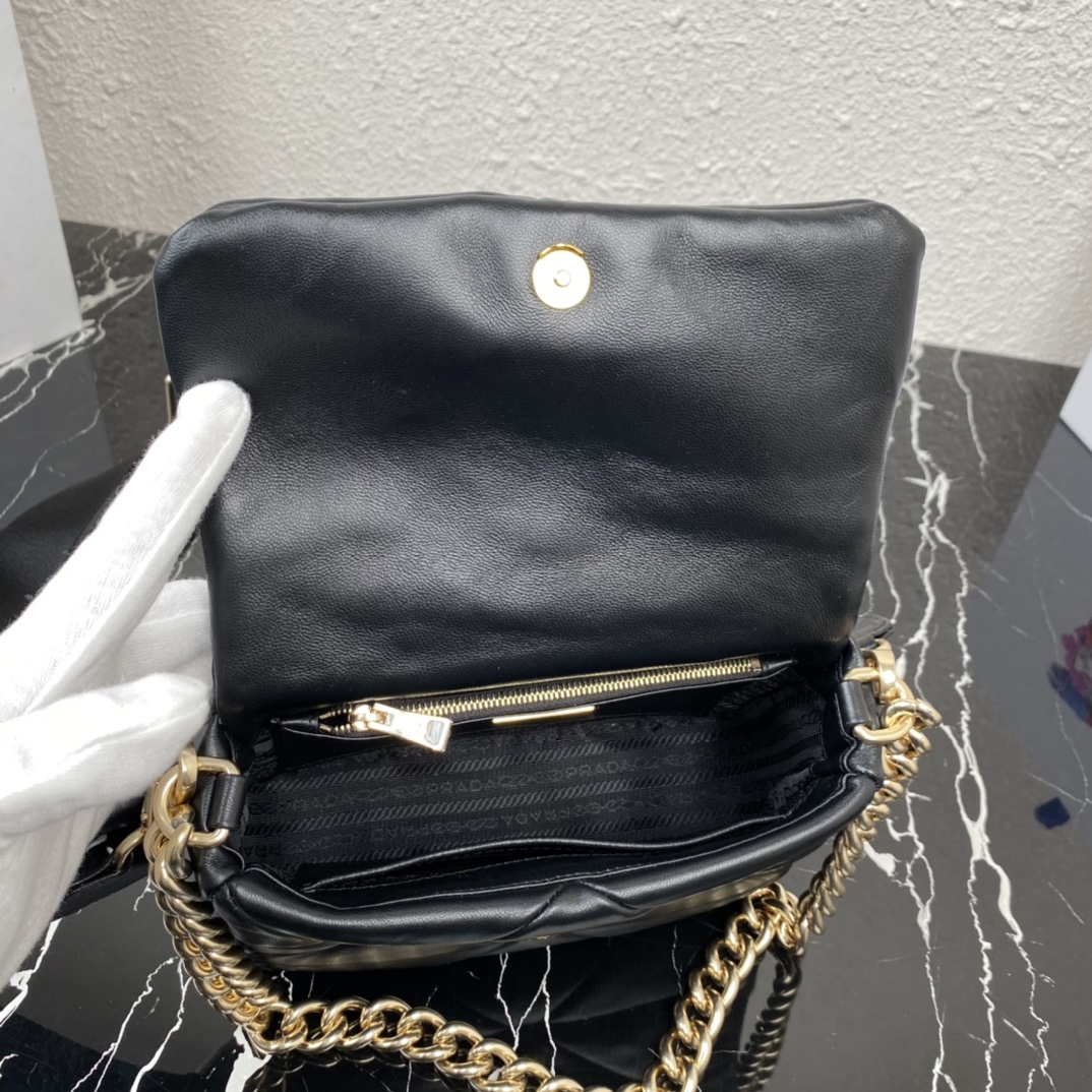 Pra*a system nappa patchwork shoulder bag