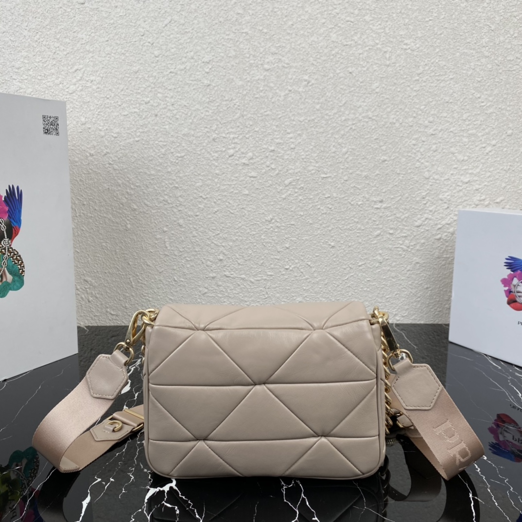 Pra*a system nappa patchwork shoulder bag