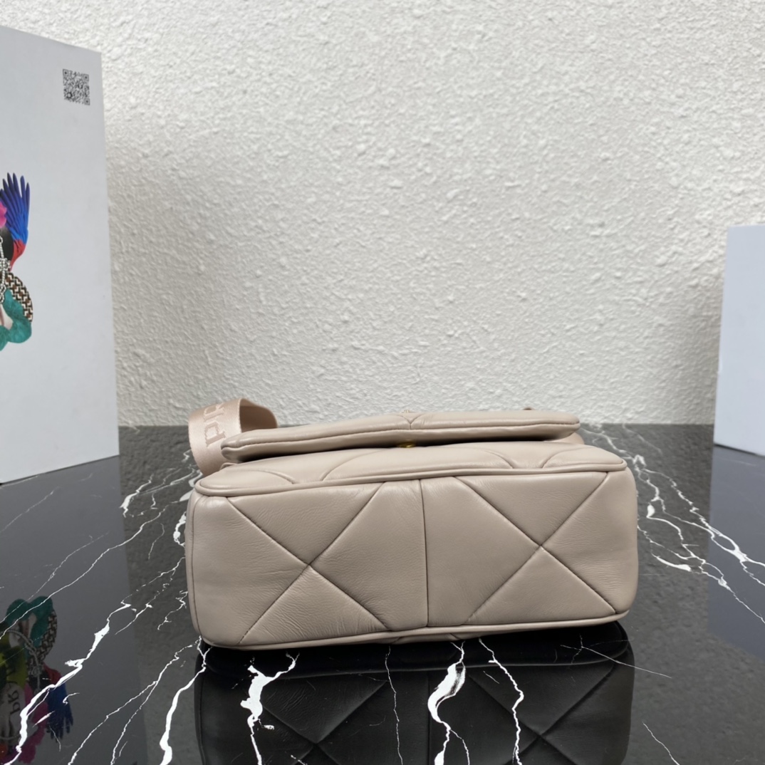 Pra*a system nappa patchwork shoulder bag