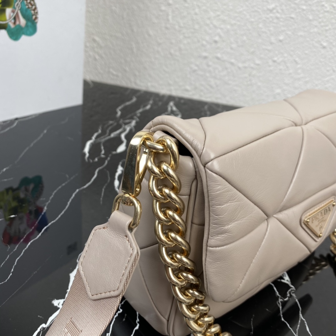 Pra*a system nappa patchwork shoulder bag
