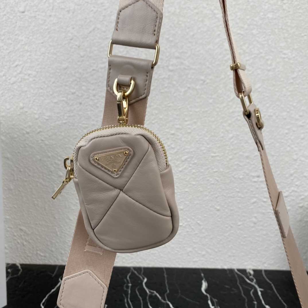 Pra*a system nappa patchwork shoulder bag