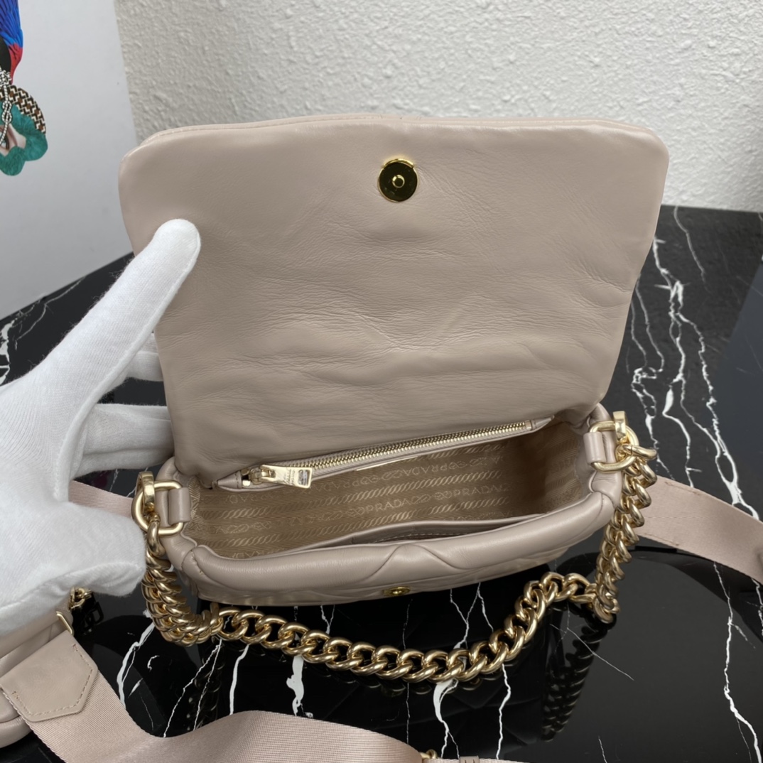 Pra*a system nappa patchwork shoulder bag