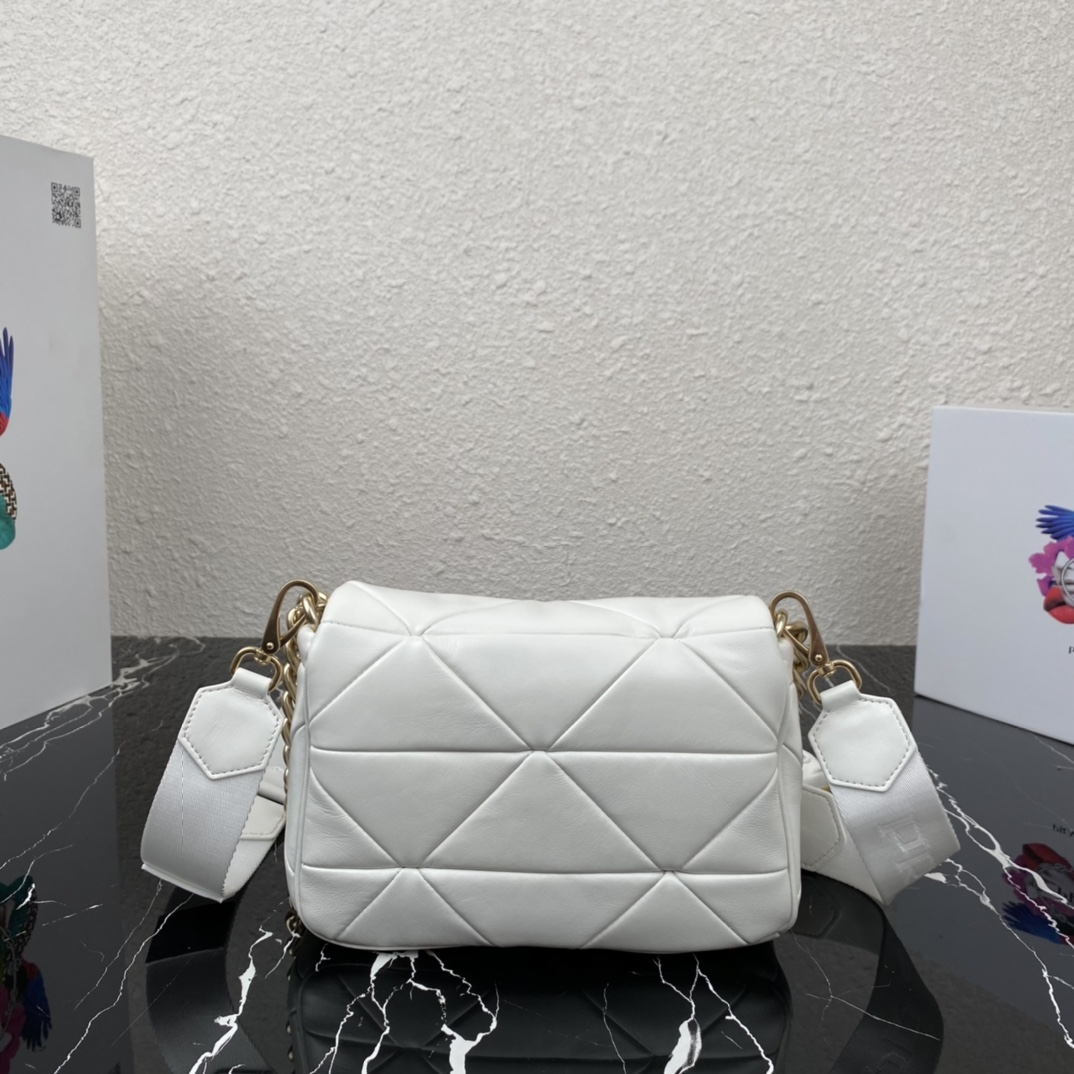 Pra*a system nappa patchwork shoulder bag