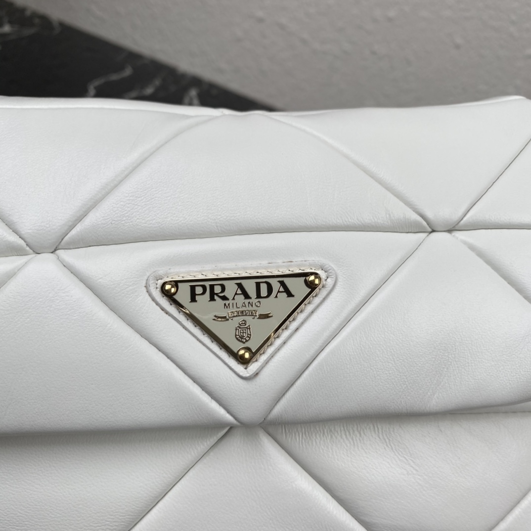 Pra*a system nappa patchwork shoulder bag