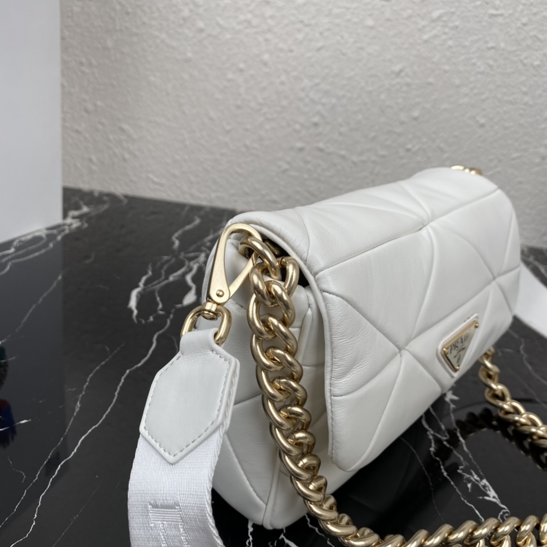 Pra*a system nappa patchwork shoulder bag