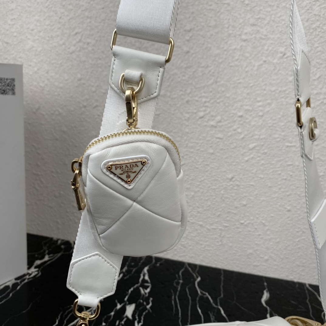 Pra*a system nappa patchwork shoulder bag