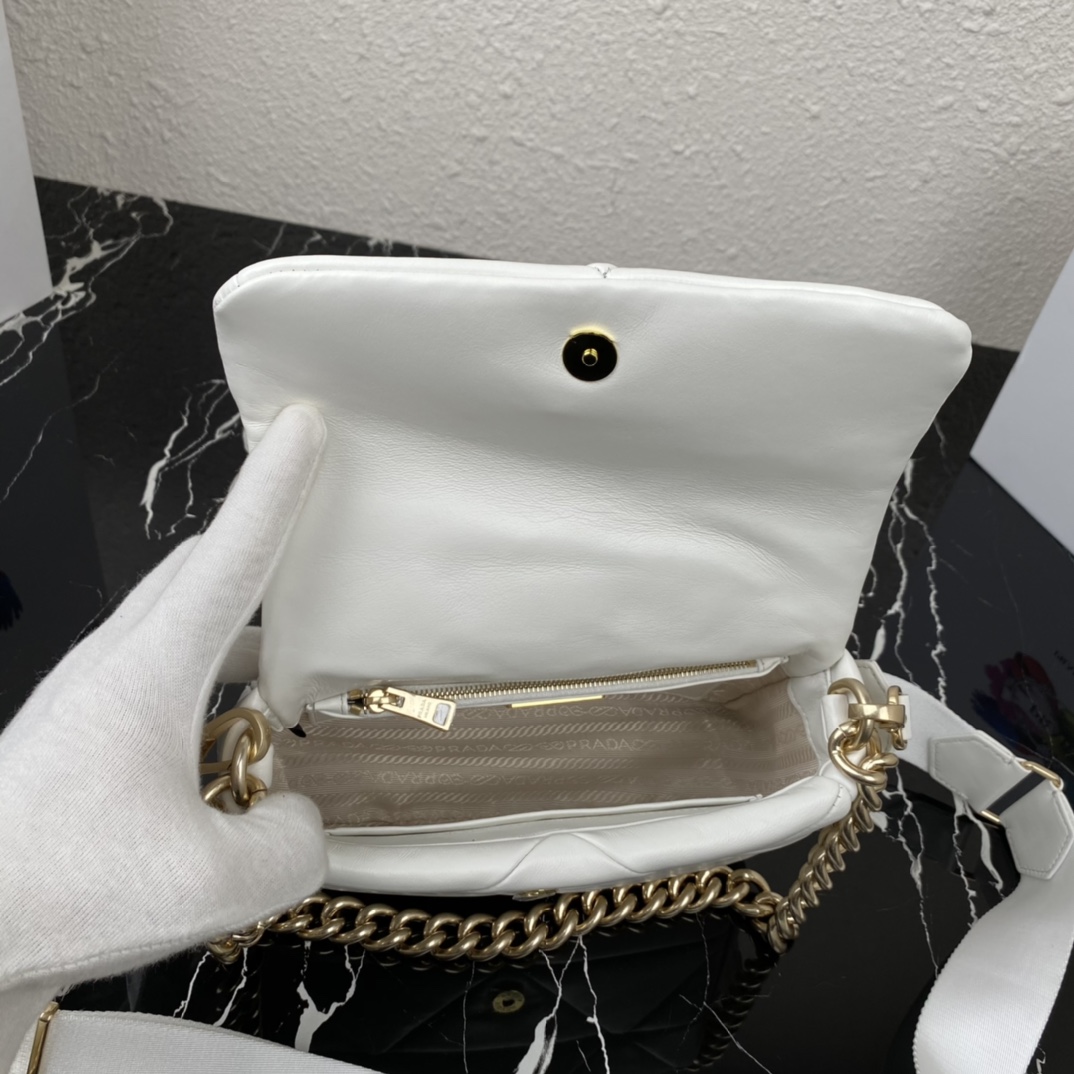 Pra*a system nappa patchwork shoulder bag