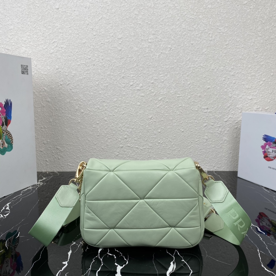 Pra*a system nappa patchwork shoulder bag