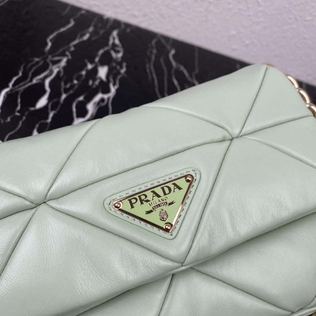 Pra*a system nappa patchwork shoulder bag