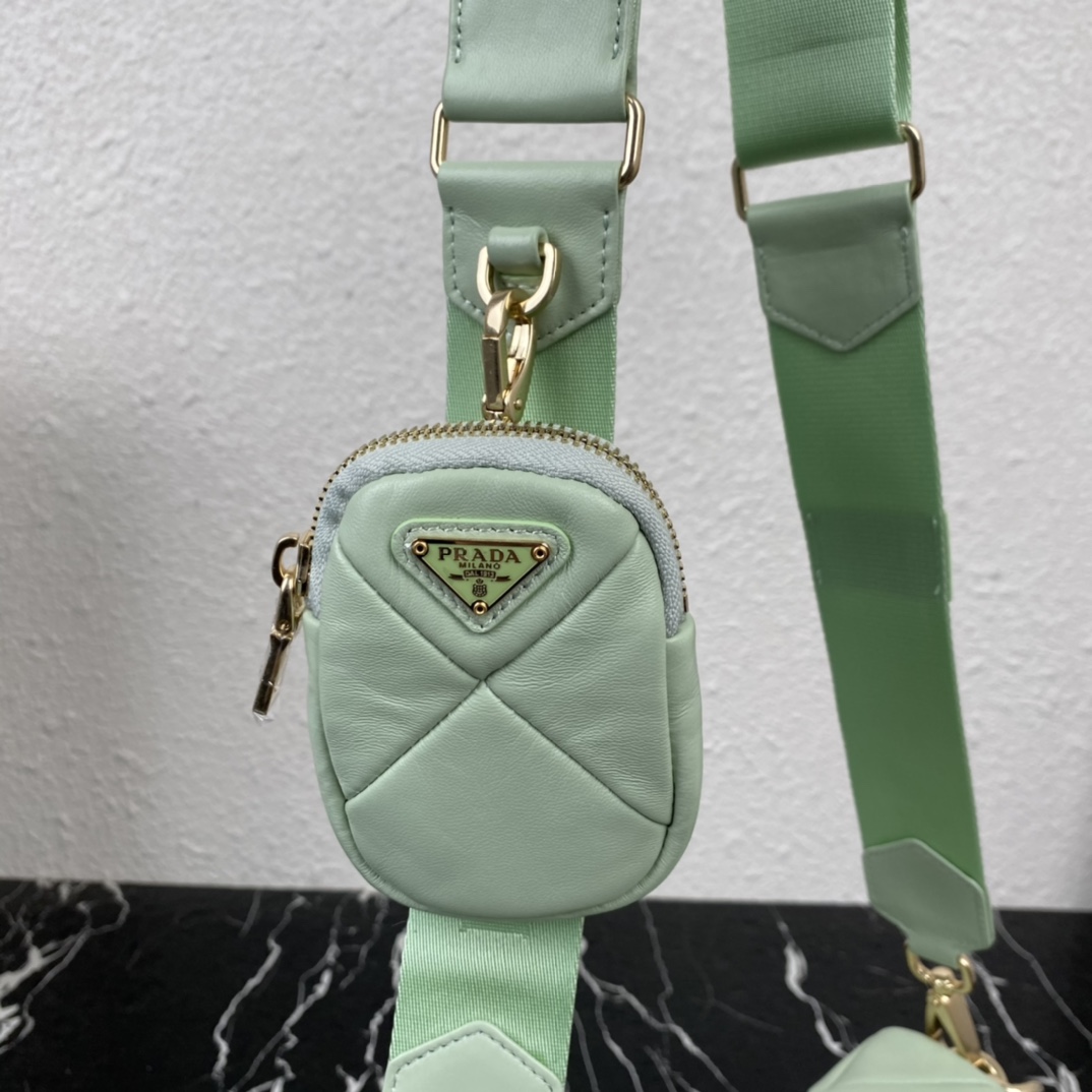 Pra*a system nappa patchwork shoulder bag