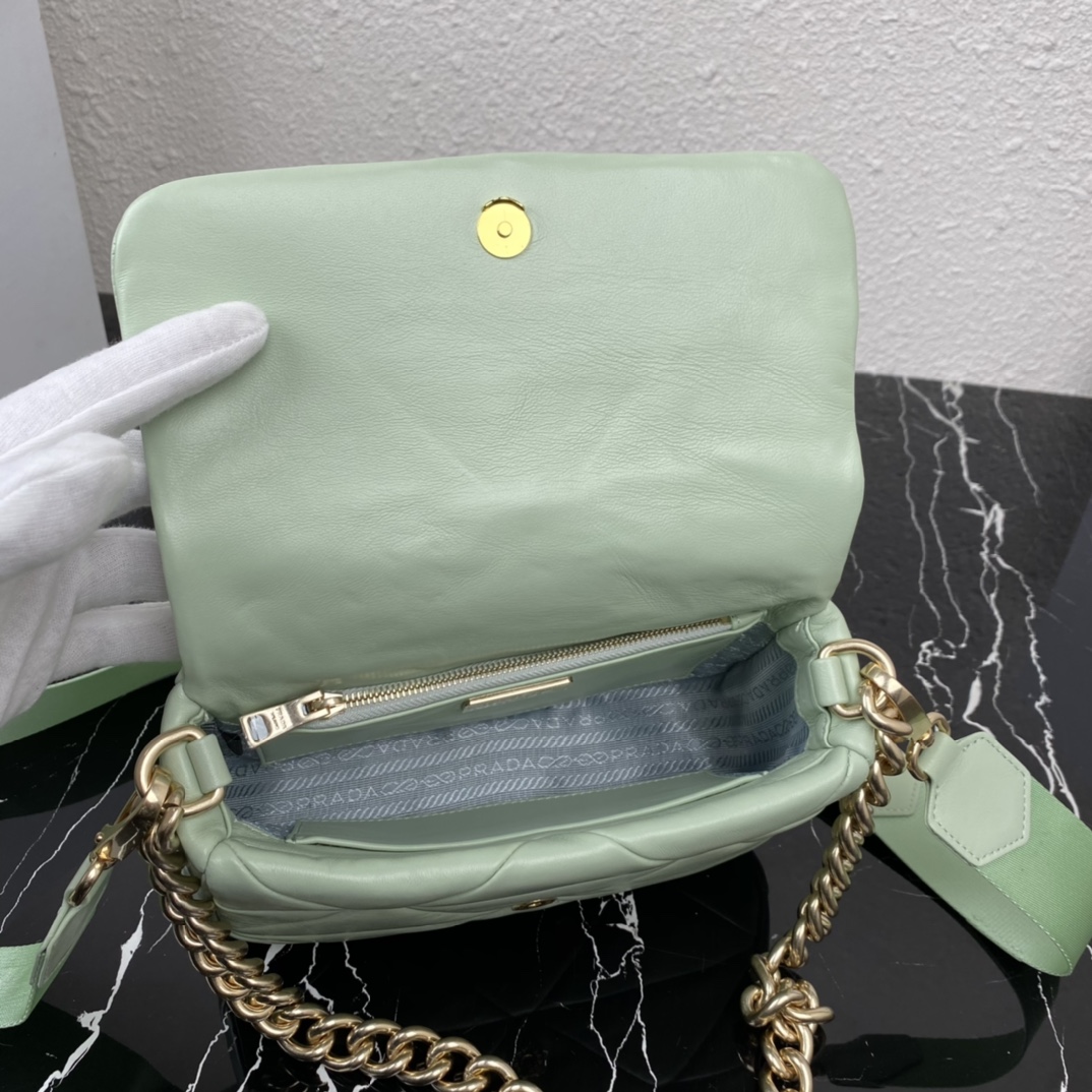 Pra*a system nappa patchwork shoulder bag