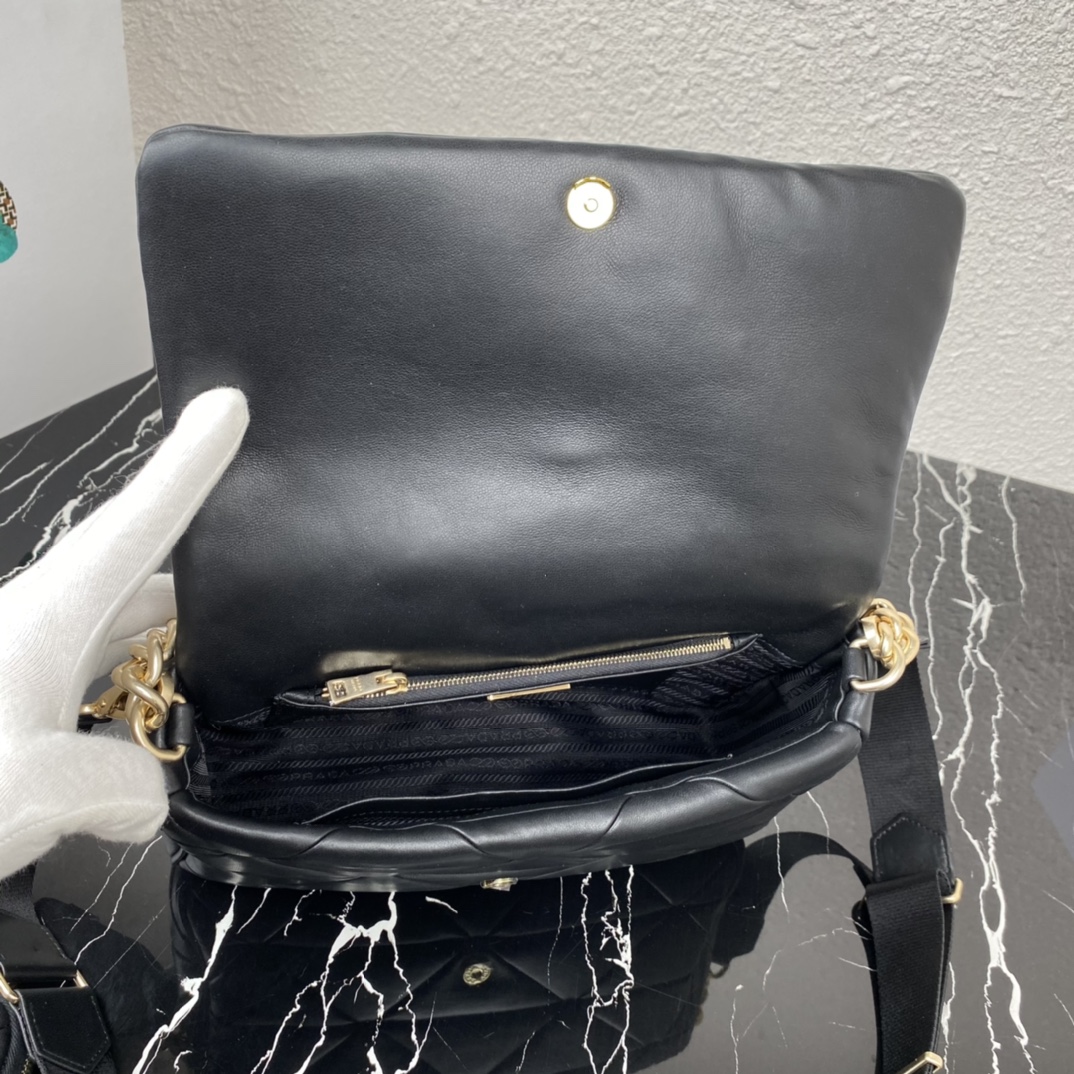 Pra*a system nappa patchwork bag