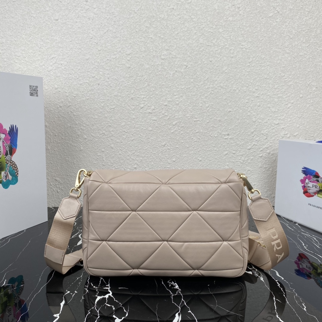 Pra*a system nappa patchwork bag