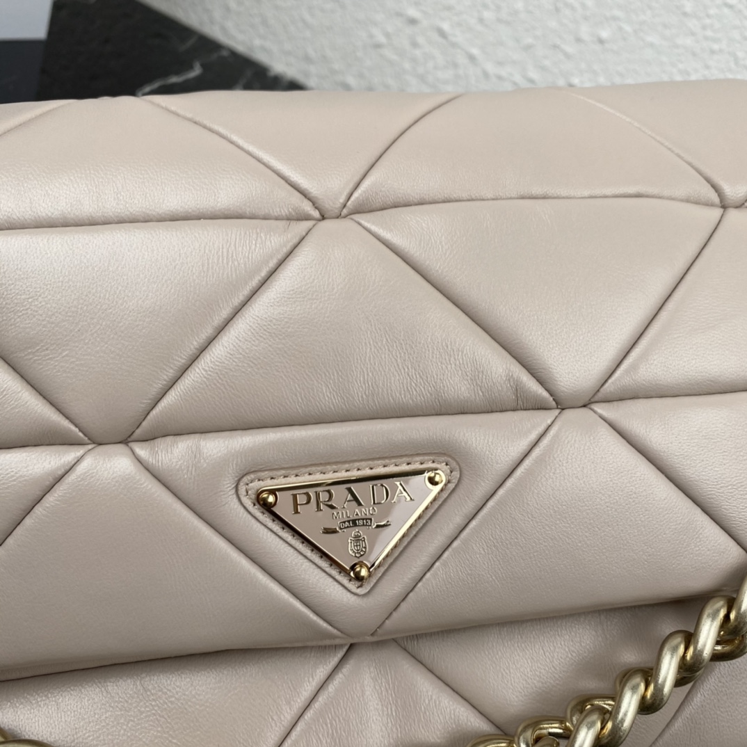 Pra*a system nappa patchwork bag