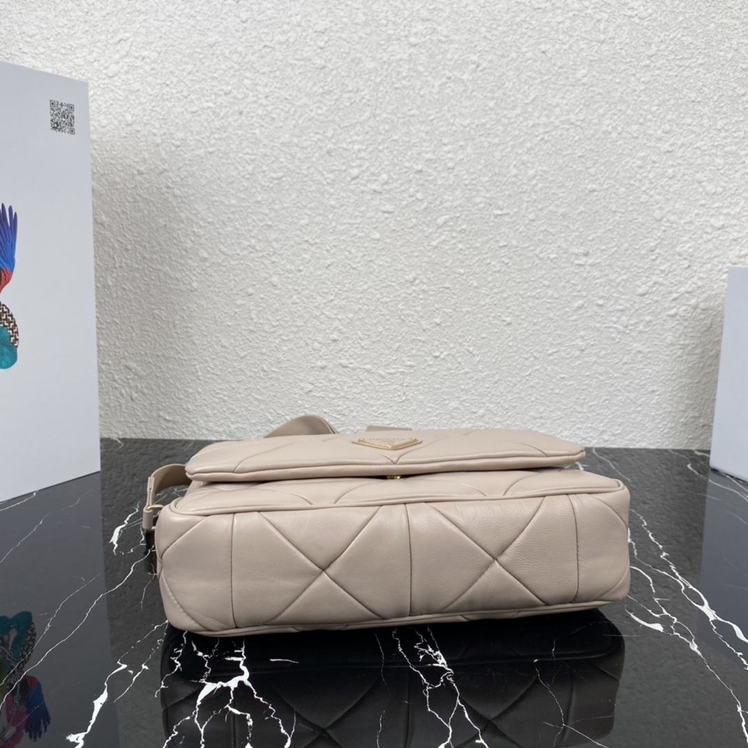 Pra*a system nappa patchwork bag