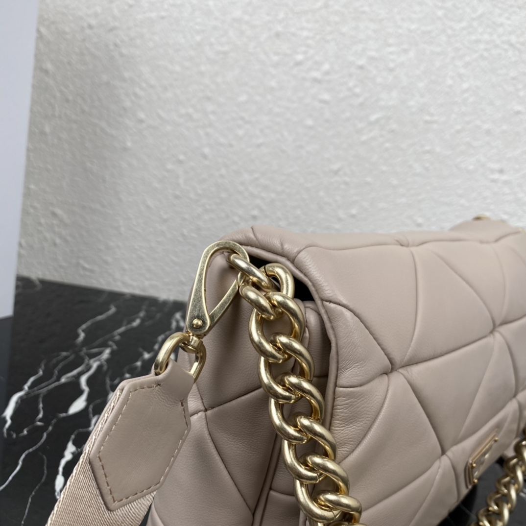 Pra*a system nappa patchwork bag