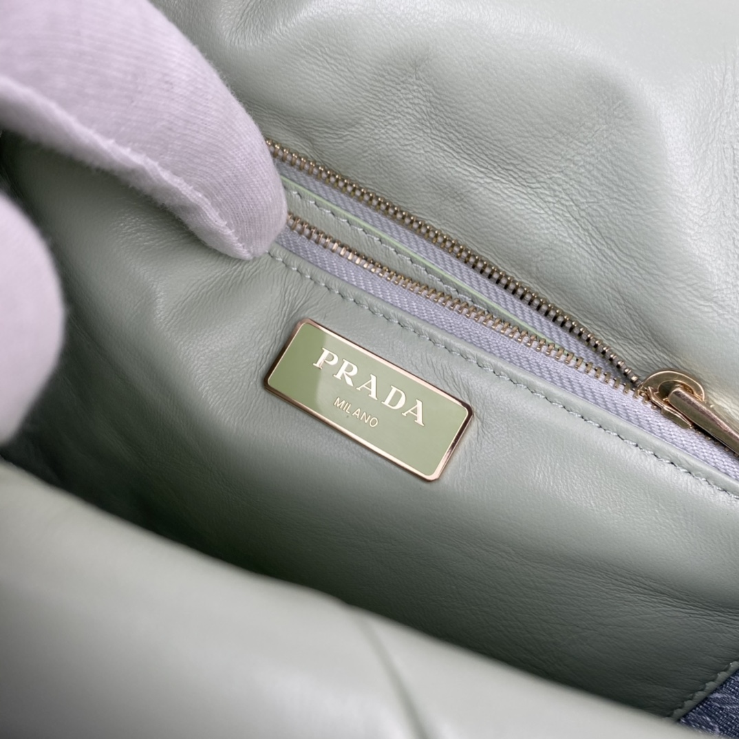 Pra*a system nappa patchwork bag