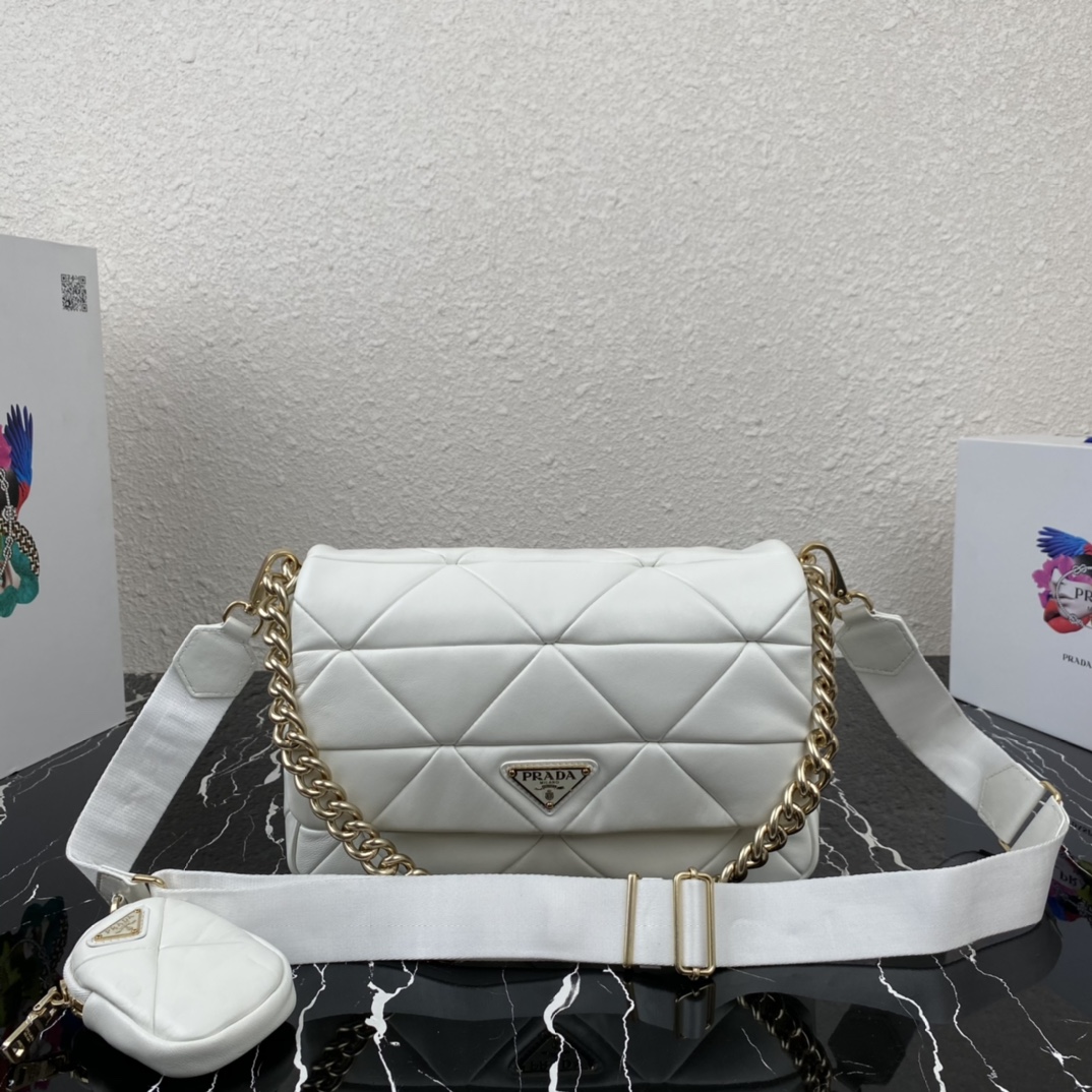 Pra*a system nappa patchwork bag