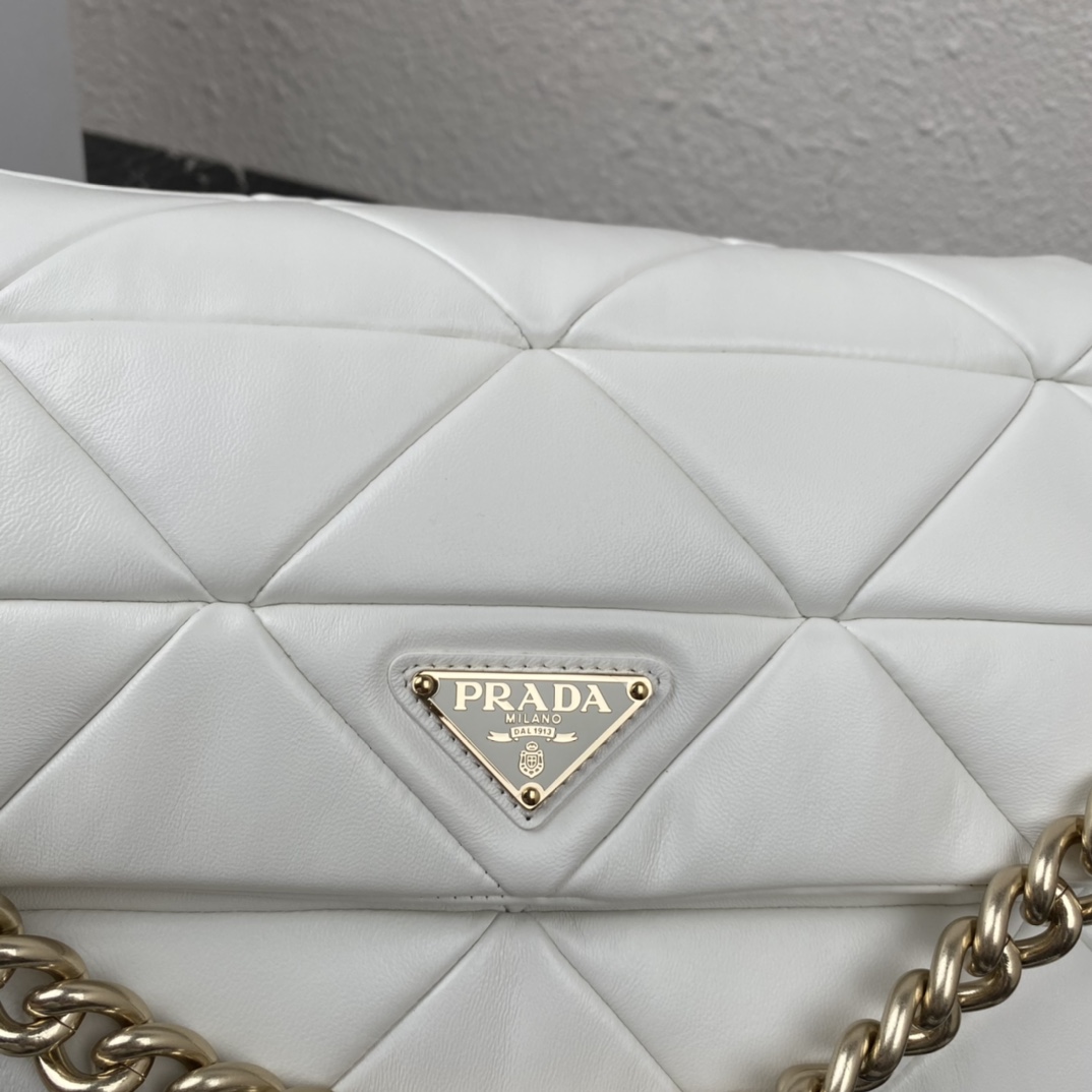 Pra*a system nappa patchwork bag