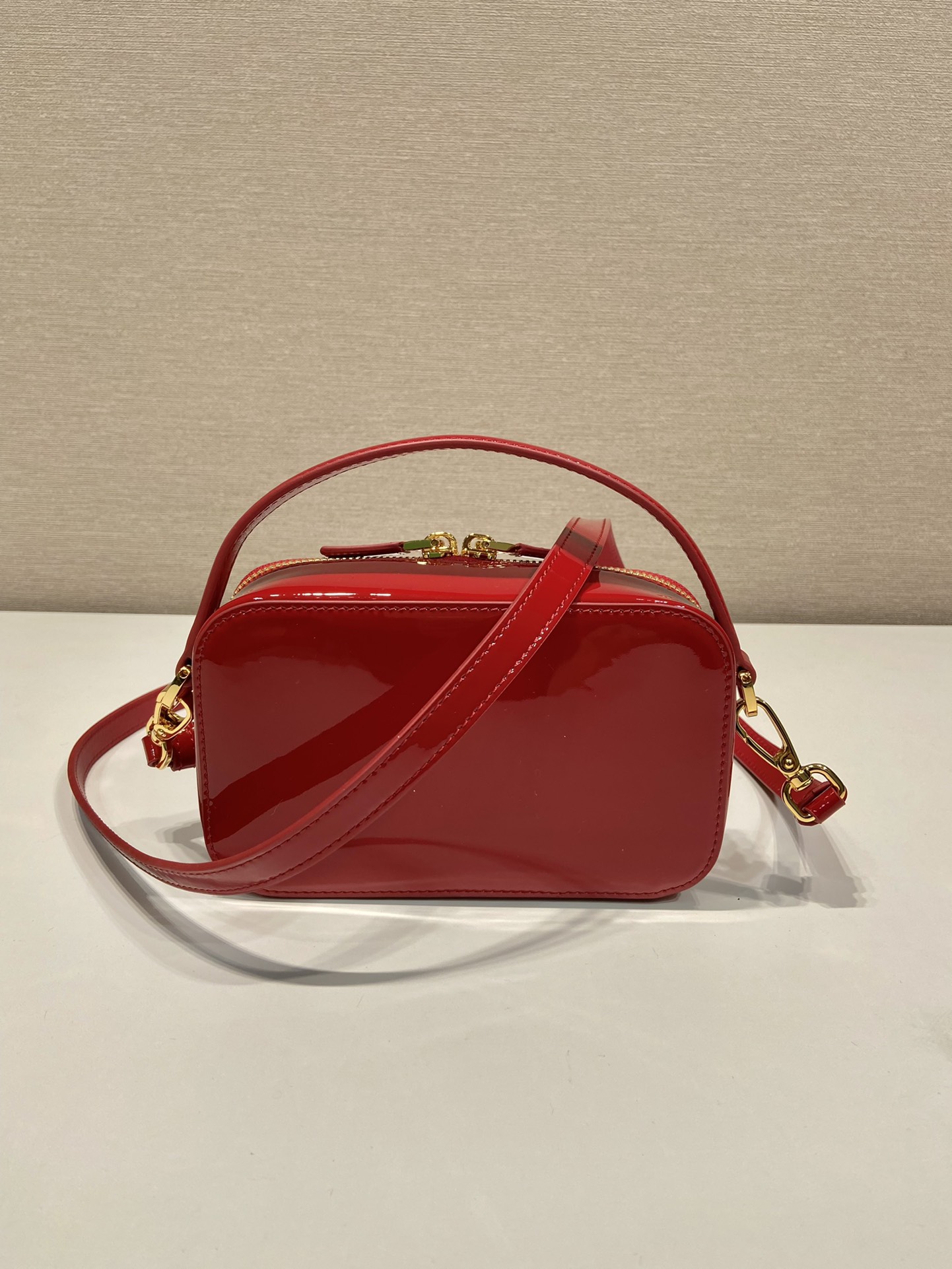 Pra*a odette patent leather mini-bag