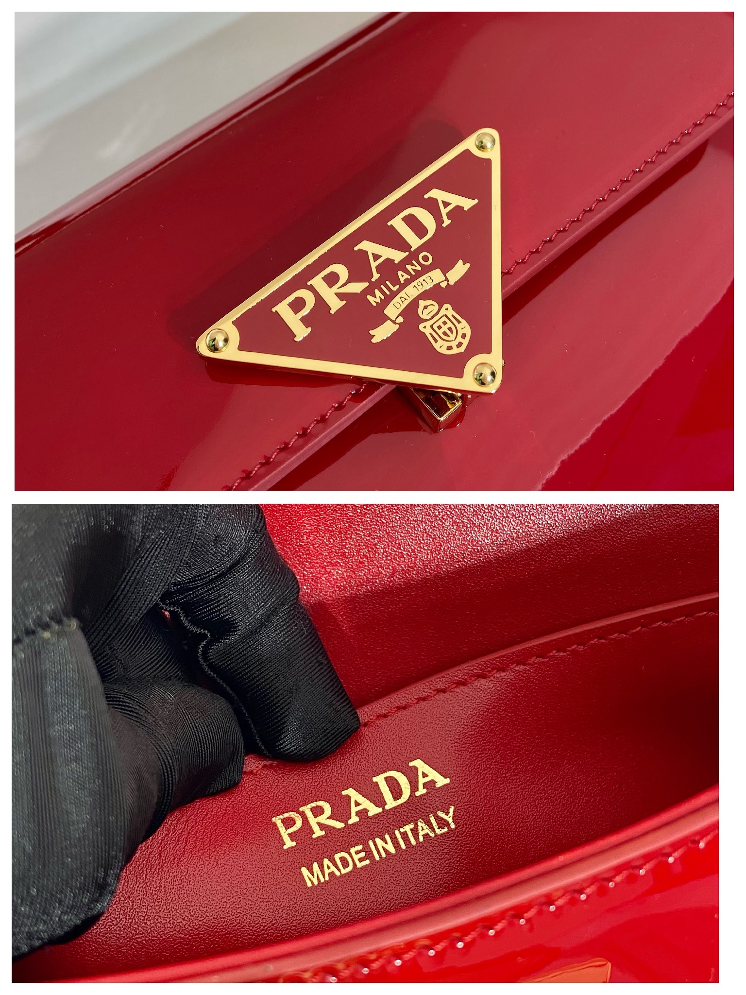 Pra*a leather shoulder bag