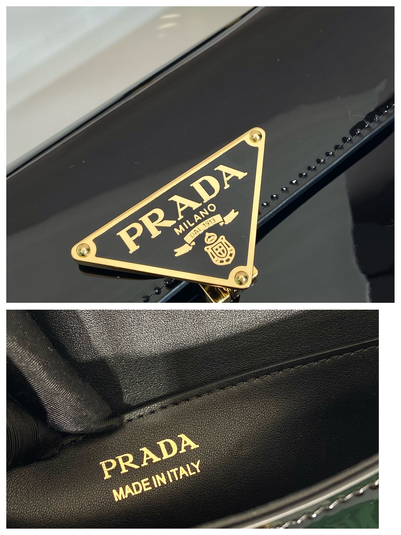 Pra*a leather shoulder bag