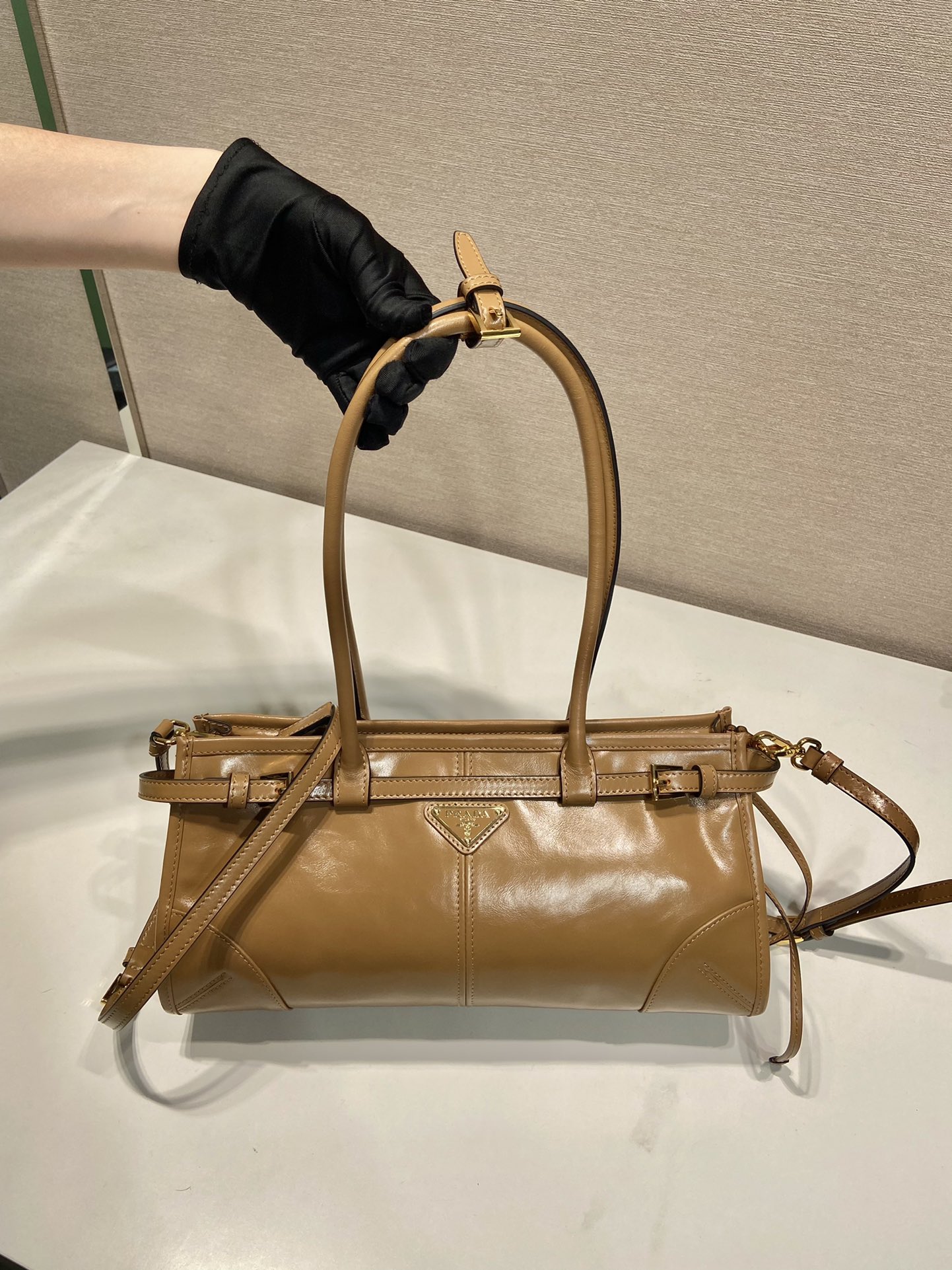 Pra*a lussolf medium leather handbag
