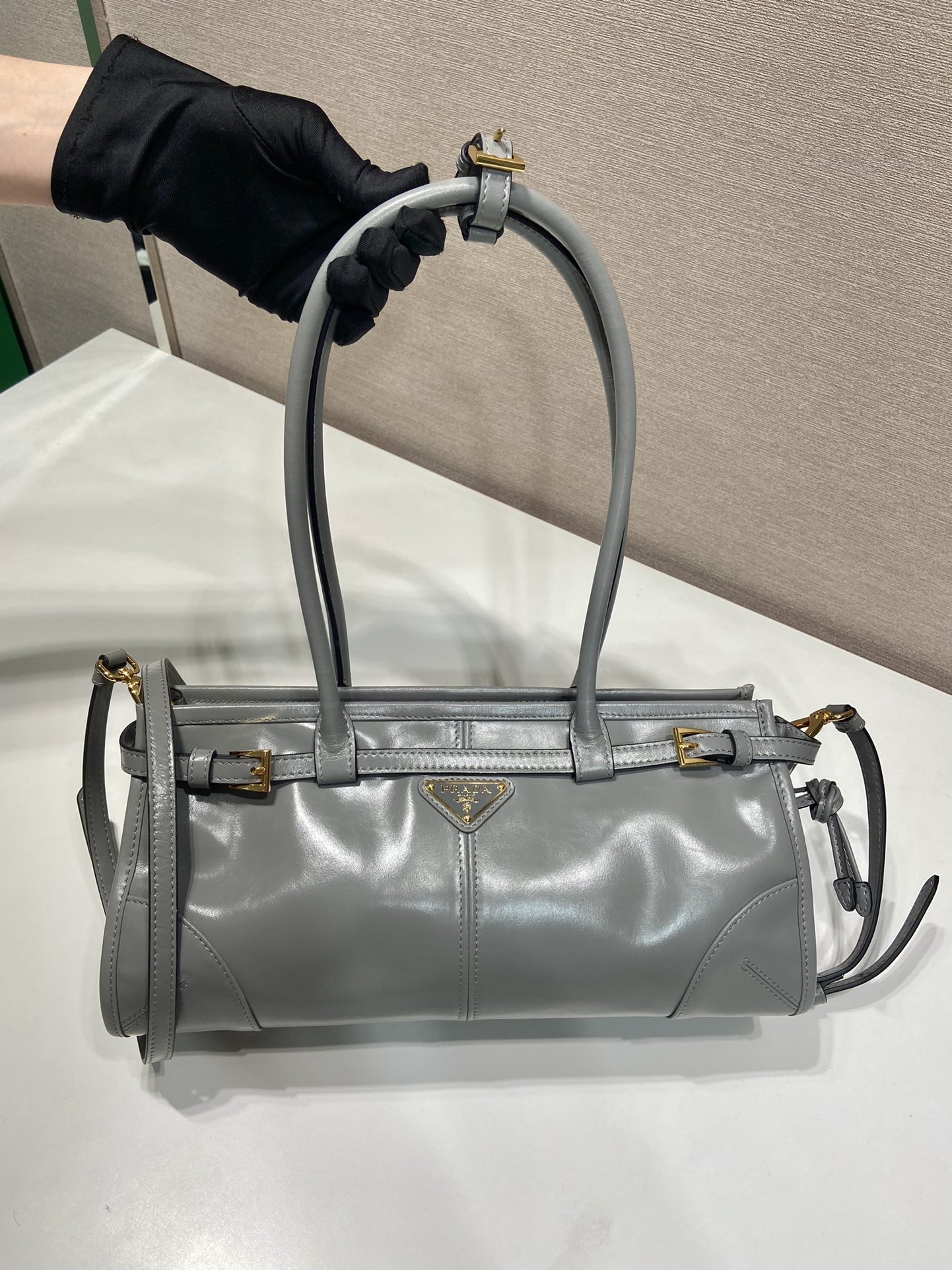 Pra*a lussolf medium leather handbag
