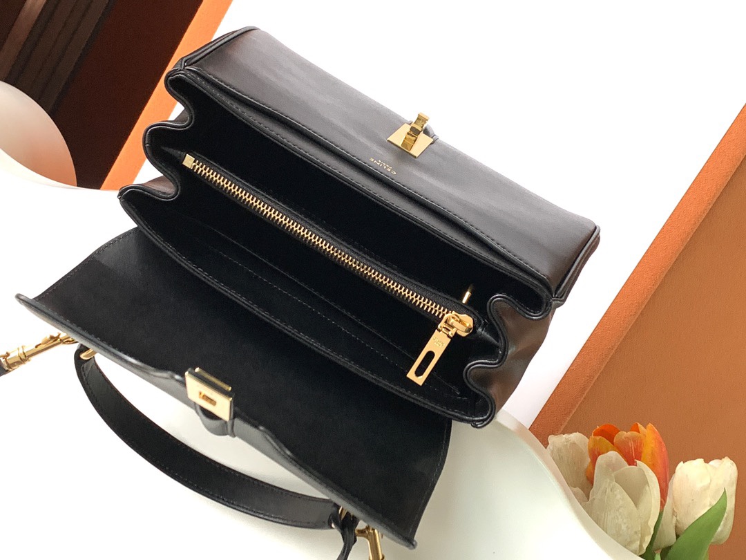Ce**e small 16 bag in satinated calfskin black