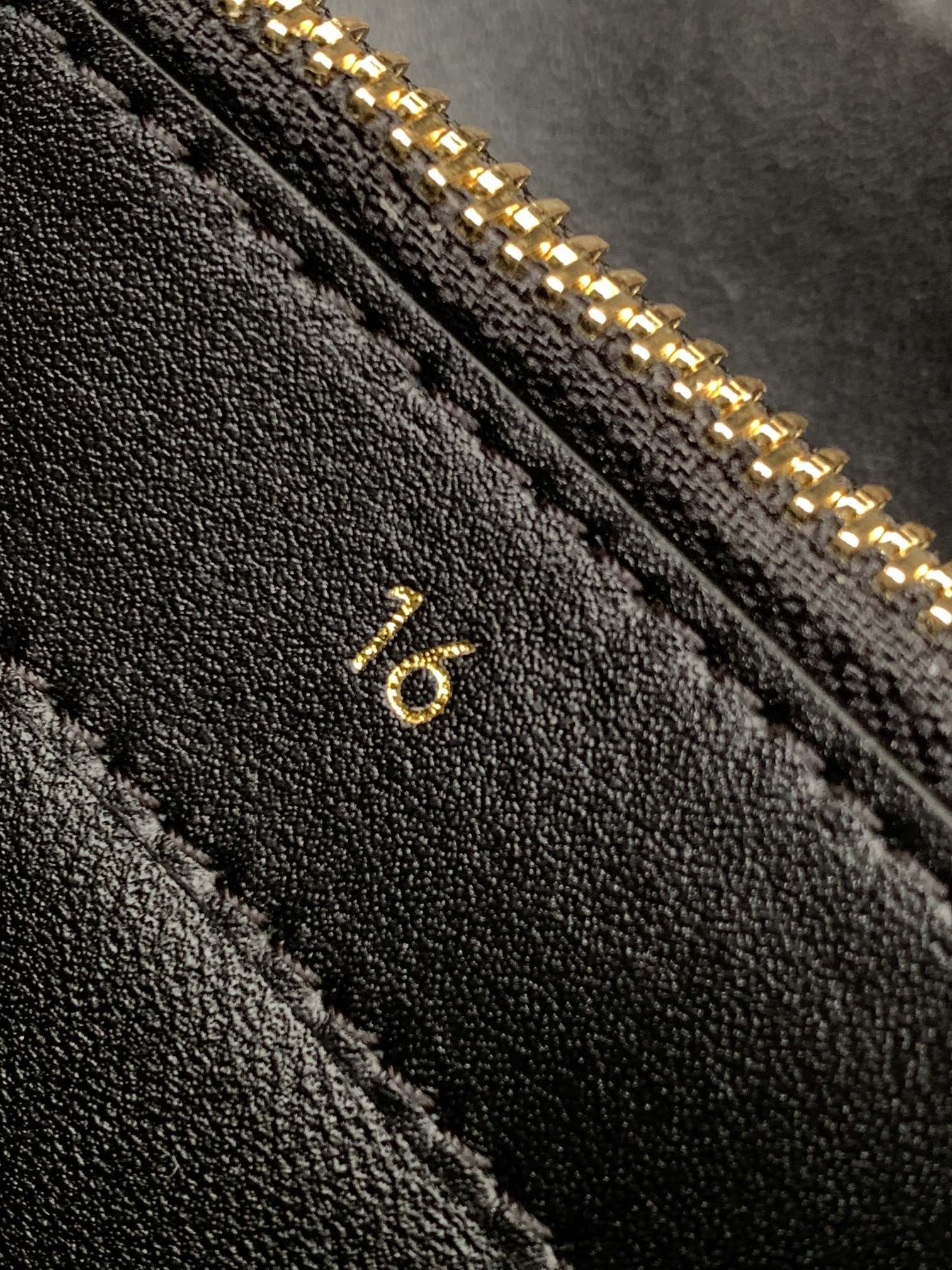 Ce**e small 16 bag in satinated calfskin black