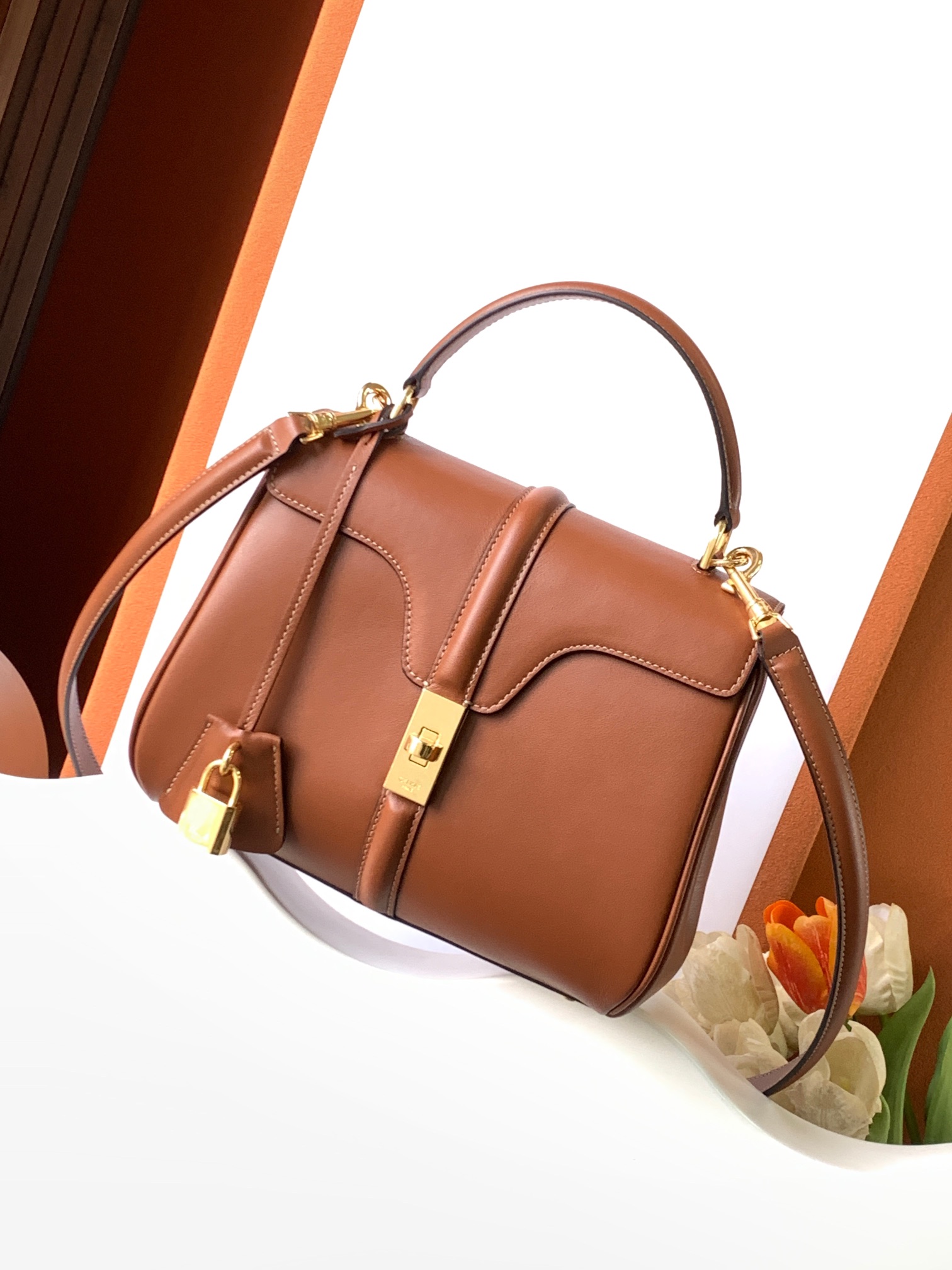 Ce**e small 16 bag in satinated calfskin