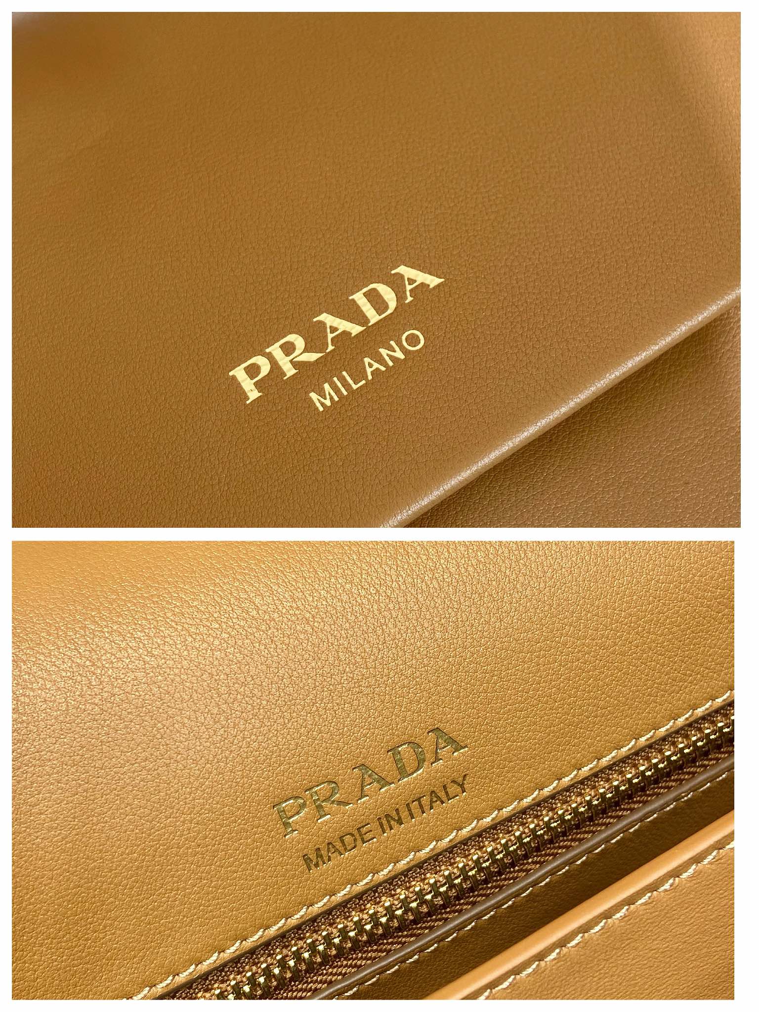 Pra*a leather shoulder bag