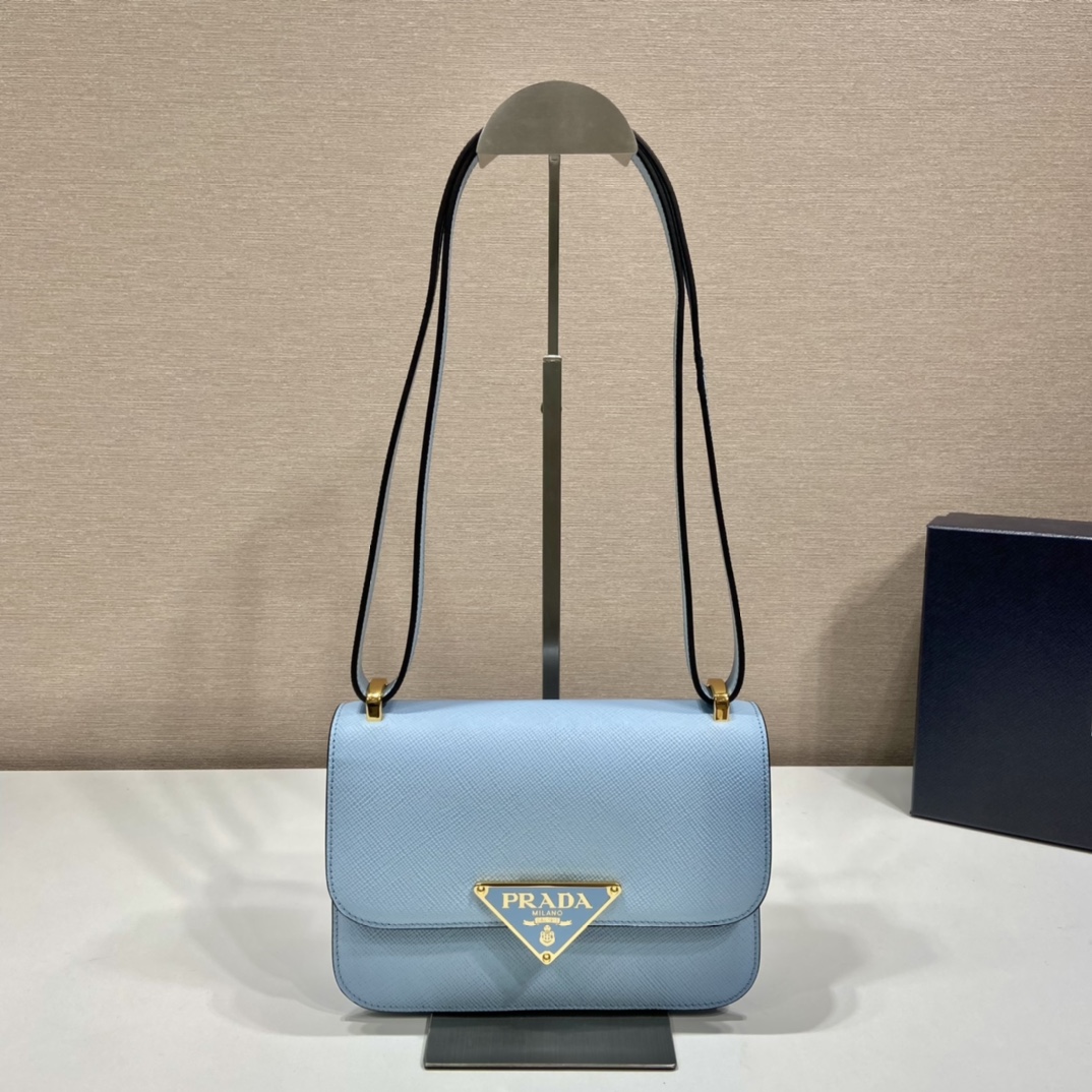 Pra*a saffiano leather shoulder bag