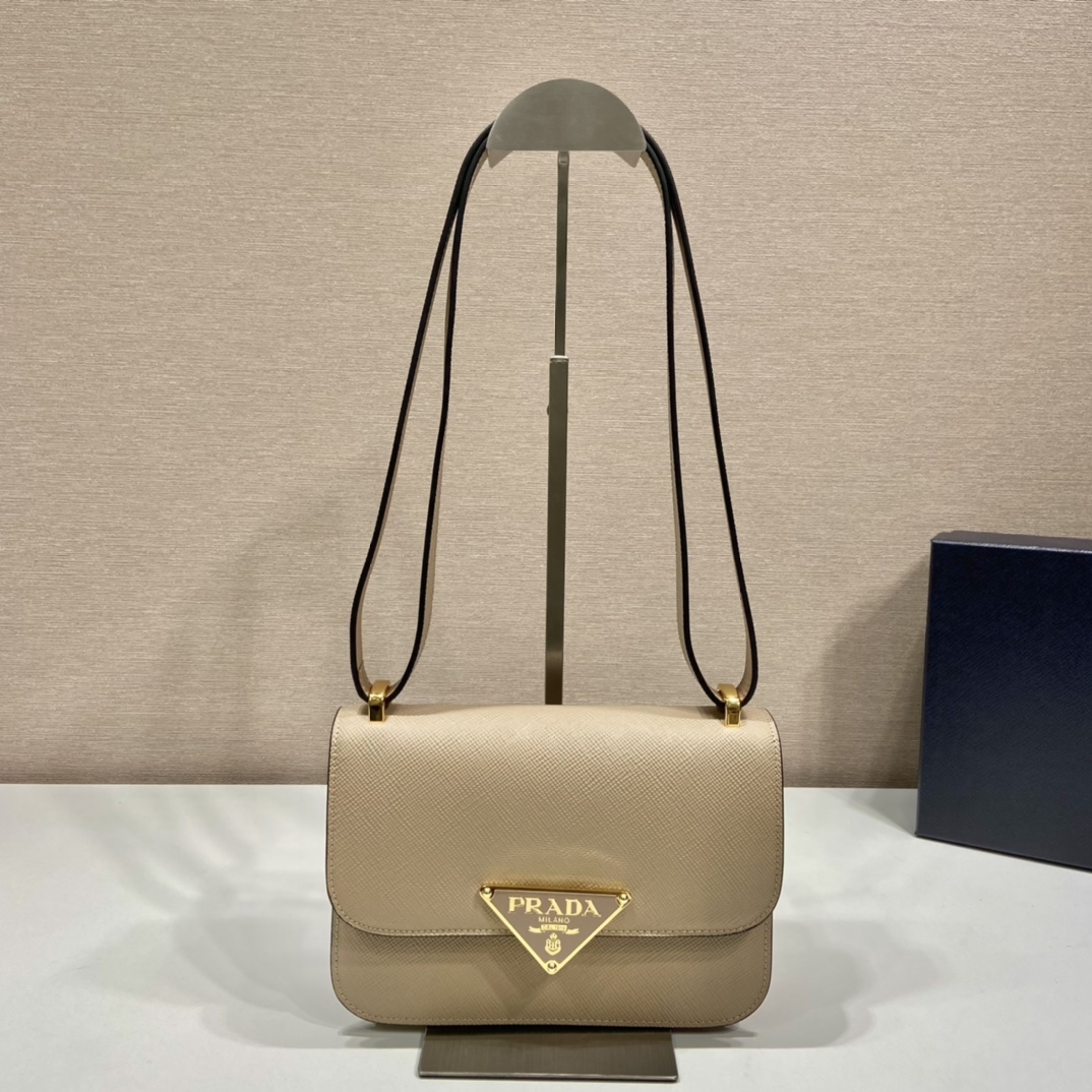Pra*a saffiano leather shoulder bag