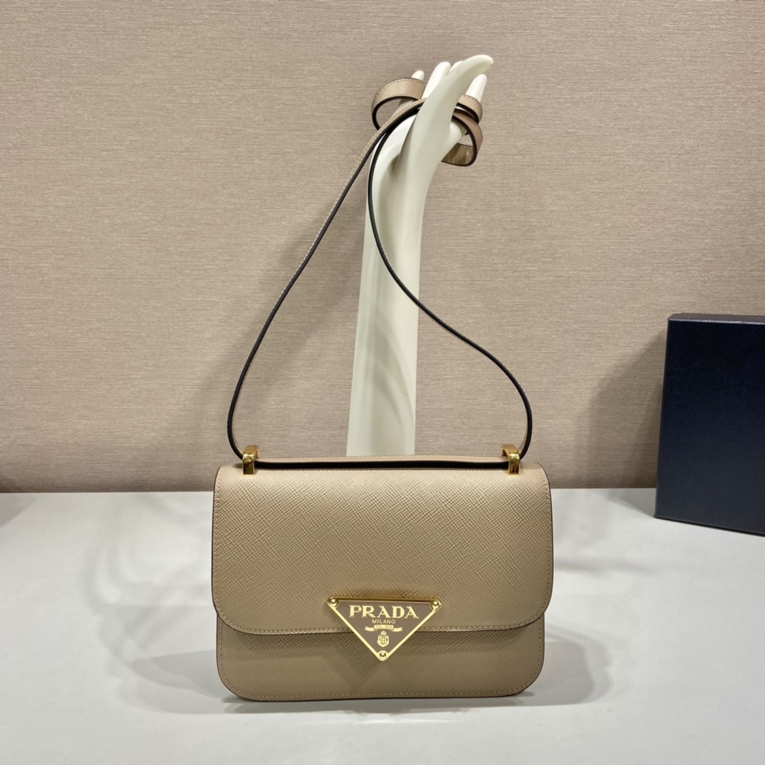 Pra*a saffiano leather shoulder bag