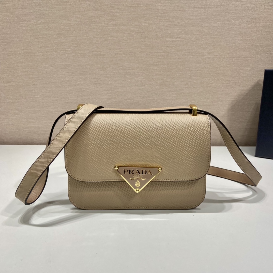 Pra*a saffiano leather shoulder bag