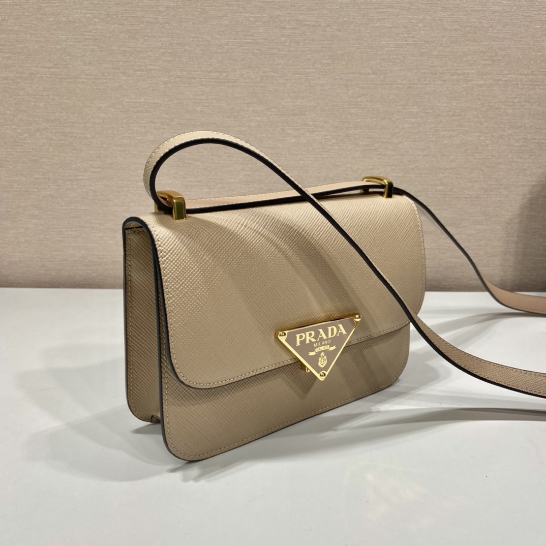 Pra*a saffiano leather shoulder bag