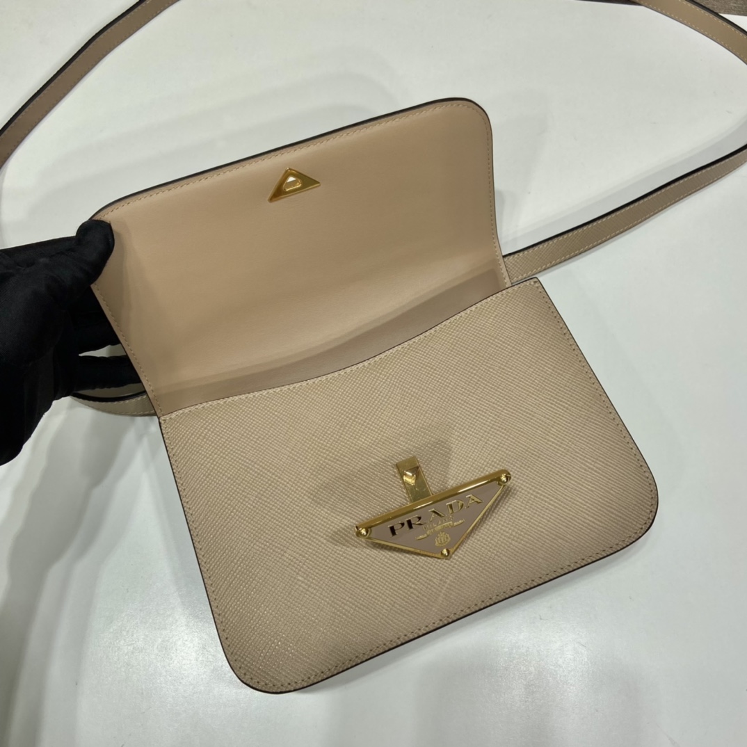 Pra*a saffiano leather shoulder bag