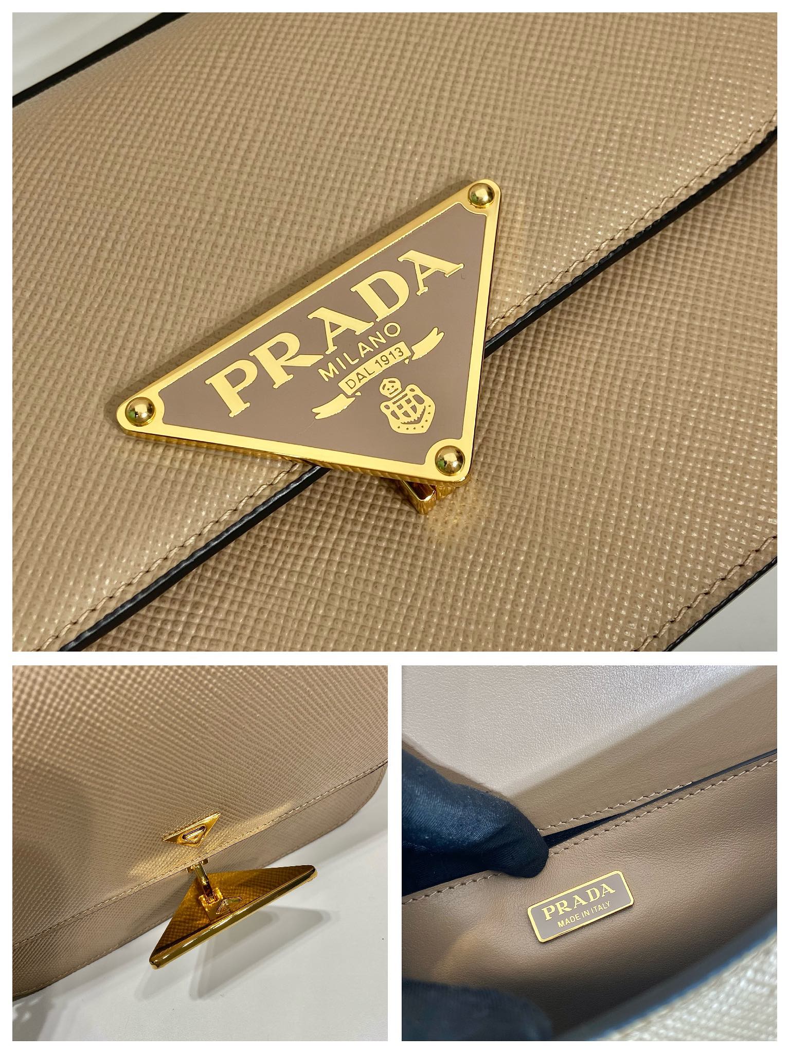 Pra*a saffiano leather shoulder bag