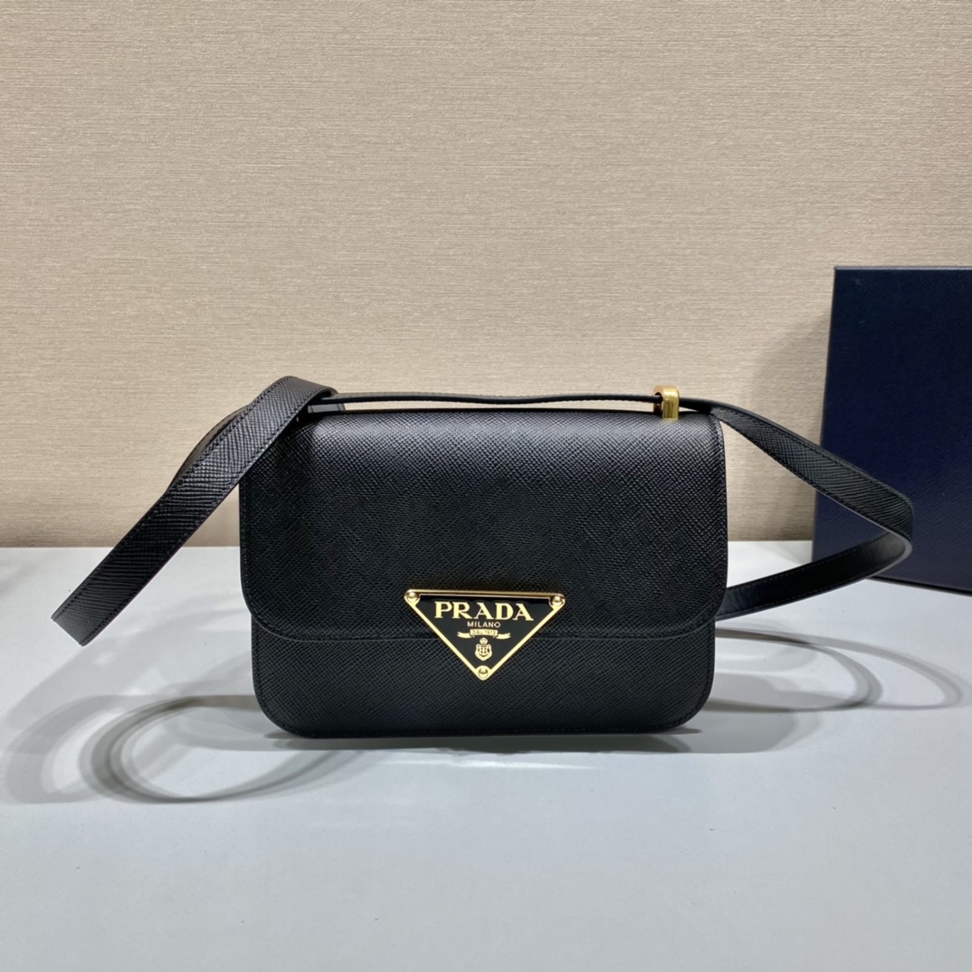 Pra*a saffiano leather shoulder bag