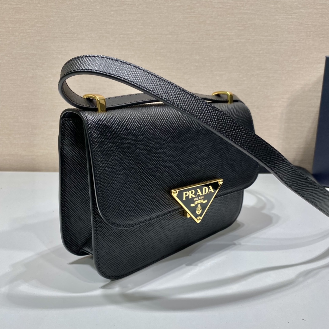 Pra*a saffiano leather shoulder bag