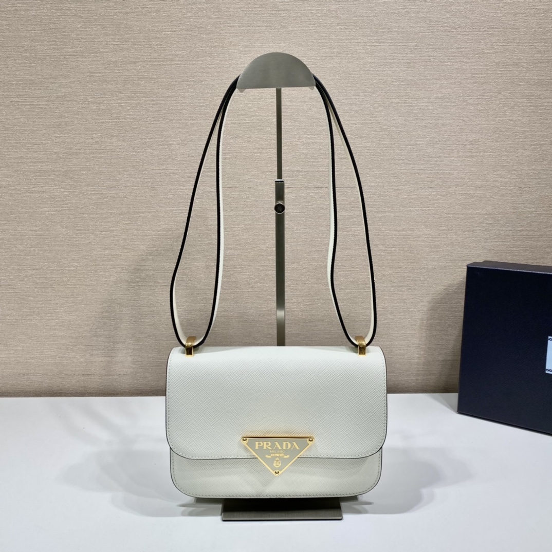 Pra*a saffiano leather shoulder bag