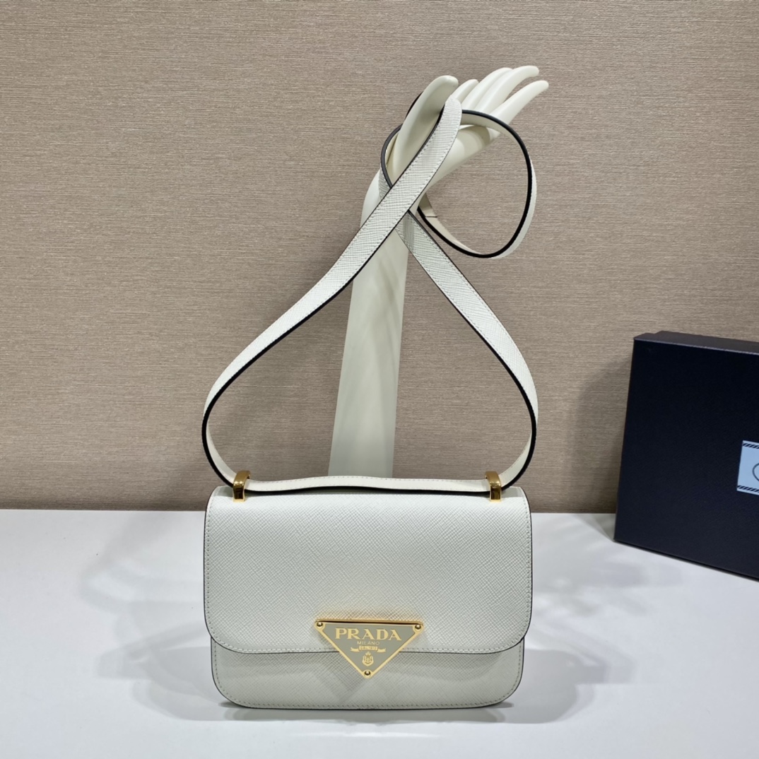 Pra*a saffiano leather shoulder bag