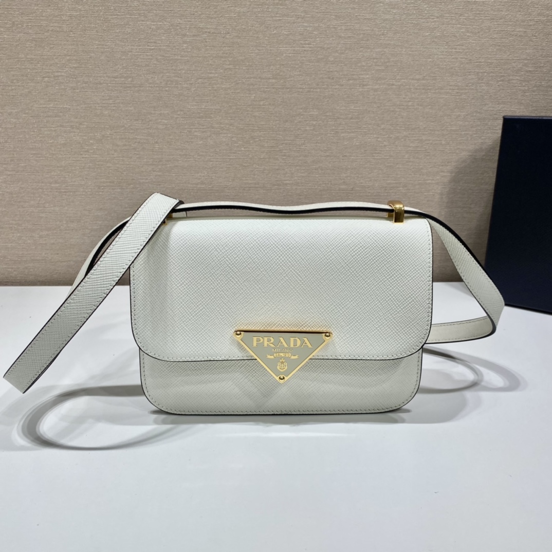 Pra*a saffiano leather shoulder bag