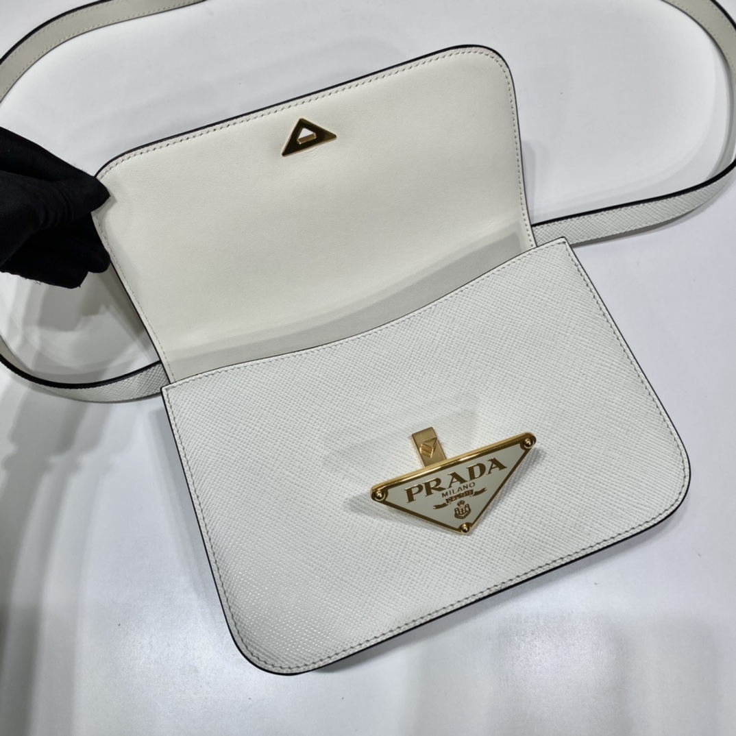 Pra*a saffiano leather shoulder bag